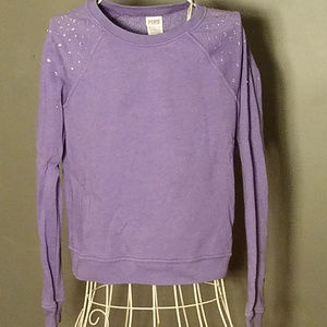 PINK Purple Crew with Blig Shoulders